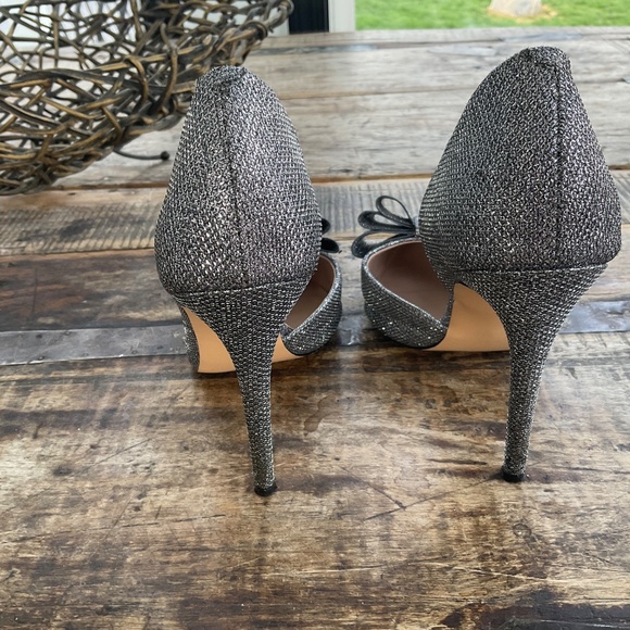 Betsey Johnson silver glitter heels.81/2. - Picture 3 of 10